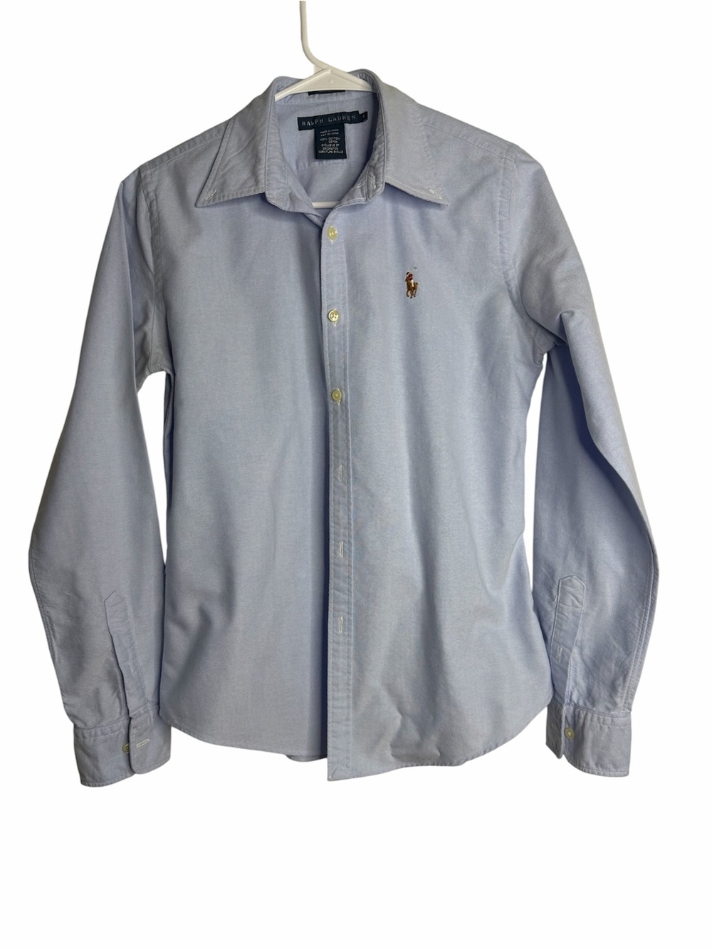 Ralph Lauren Light Blue Button‑Down Shirt Women’s Size 8 Classic Preppy Style - Picture 2 of 8